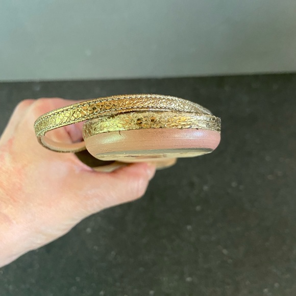 Gold Rochas flat with slingback - Picture 5 of 10